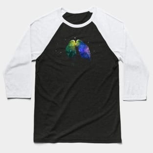 Space Nebula Double Exposure Budgie Parrot Baseball T-Shirt